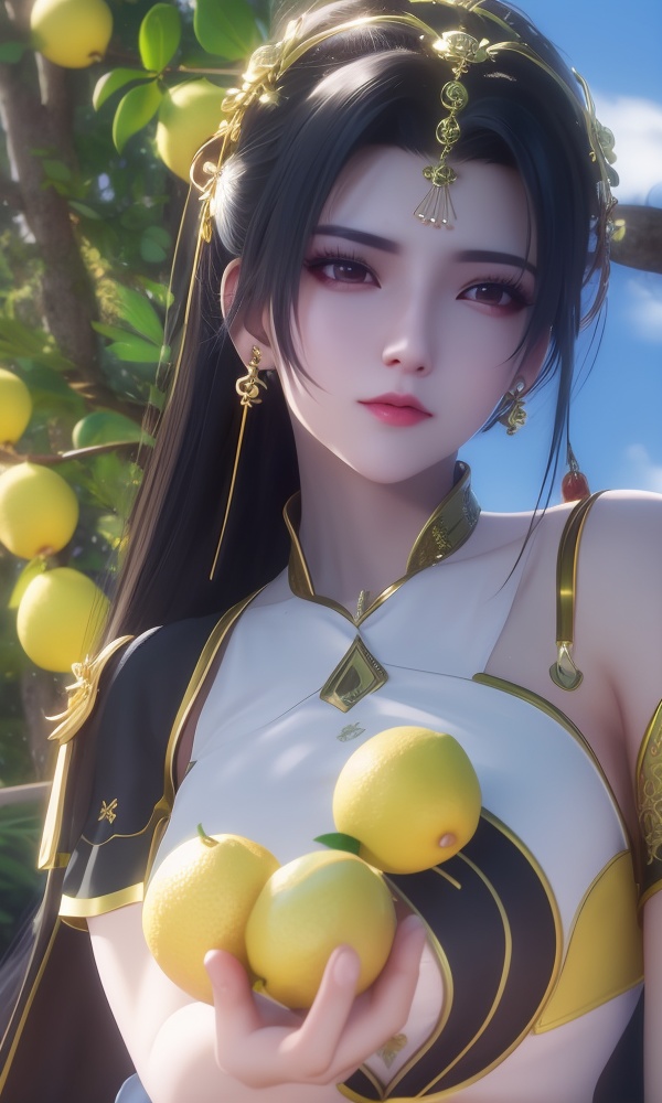 (,1girl, ,best quality, ),looking at viewer, <lora:404-DA-仙逆-凤栾:0.8> ,ultra detailed background,ultra detailed background,ultra realistic 8k cg, ,masterpiece, (( , )),,  fiction,mole, ultra realistic 8k cg, ,tamari \(flawless\),     , lemon blossoms,  (()), (), ,,,