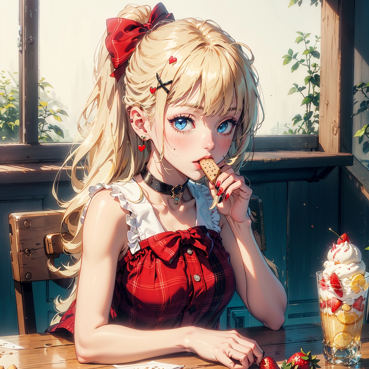 1girl,  solo,  cherry on Tensor.Art