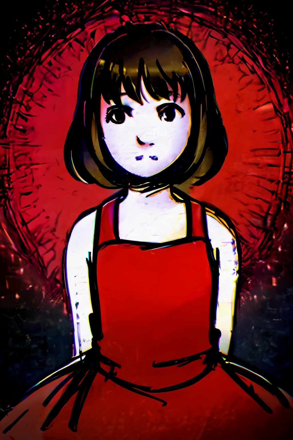1girl,anzhiju_style,1girl, red dress