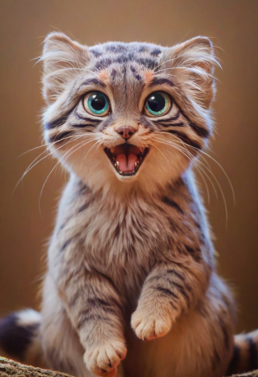 manul,(kitten:1.2),prairie,grey fur,looking at viewer,open mouth<lora:新的兔狲:0.8>  <lora:add-detail-xl:0.5>, score_9, score_8_up, score_7_up, score_6_up, score_5_up, score_4_up,zPDXL