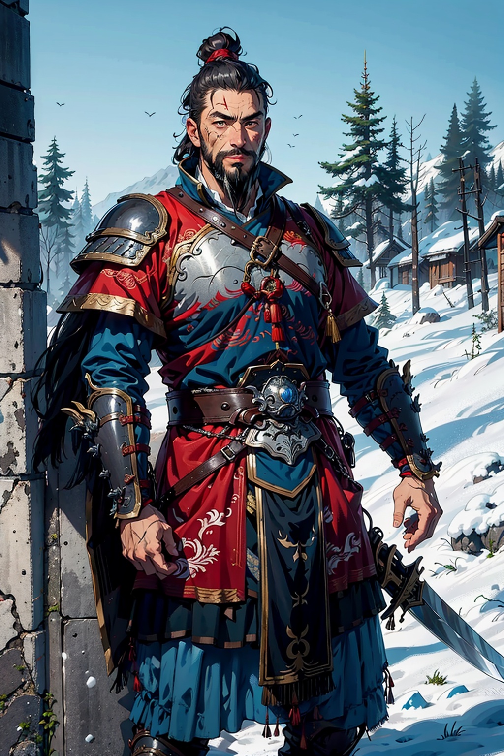 1 man,  man focus,  facial_hair on Tensor.Art