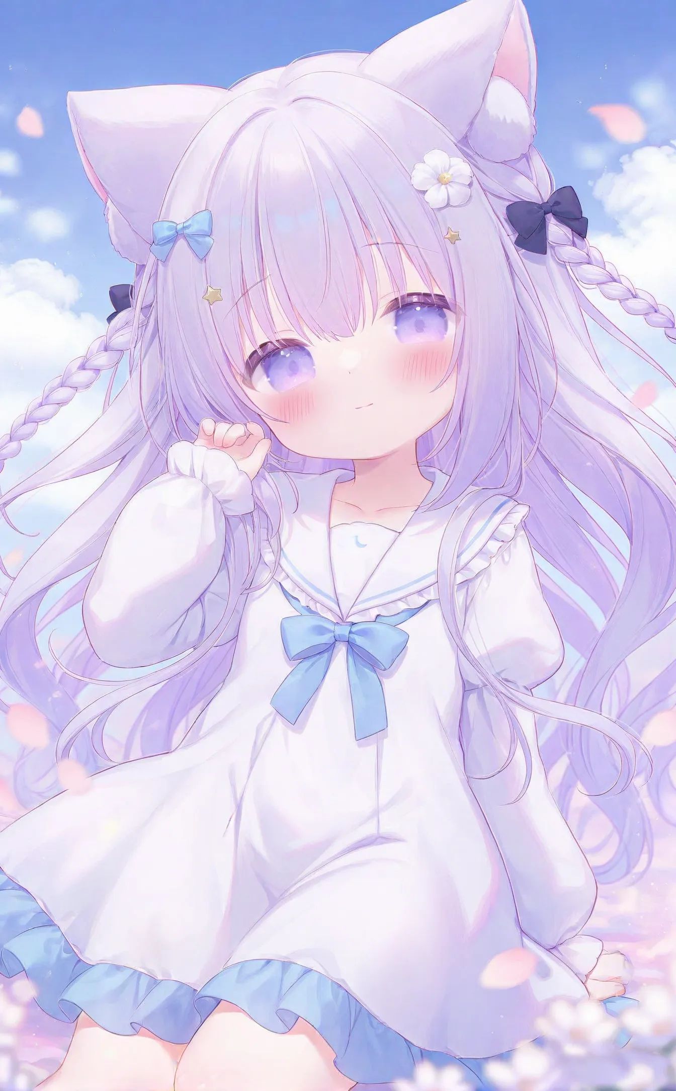 loli,loli,loli,loli,loli,loli,loli,loli,dim1_dim1-7a1fbda9,<lora:20250815locpr-000256:0.8>,loradim1_loradim1-cc136ac8,1girl,solo,long_hair,dress,flower,hair_ornament,pillarboxed,white_dress,smile,purple_eyes,short_sleeves,looking_at_viewer,blush,purple_hair,white_flower,petals,sky,outdoors,hair_flower,closed_mouth,crescent,cloud,puffy_sleeves,floating_hair,falling_petals,blue_sky,day,frilled_dress,star_hair_ornament,frills,hair_bow,puffy_short_sleeves,blurry,bow,feet_out_of_frame,分割,1girl,puffy_long_sleeves,solo,bow,animal_ear_fluff,braid,animal_ears,sailor_collar,twin_braids,puffy_sleeves,hair_bow,sleeves_past_wrists,white_sailor_collar,parted_lips,blue_eyes,long_sleeves,grey_background,long_hair,black_bow,low_twintails,looking_at_viewer,hand_up,shirt,hair_between_eyes,blush,upper_body,hair_over_shoulder,white_shirt,twintails,simple_background,school_uniform,serafuku,collarbone,grey_hair,blue_bow,分割,