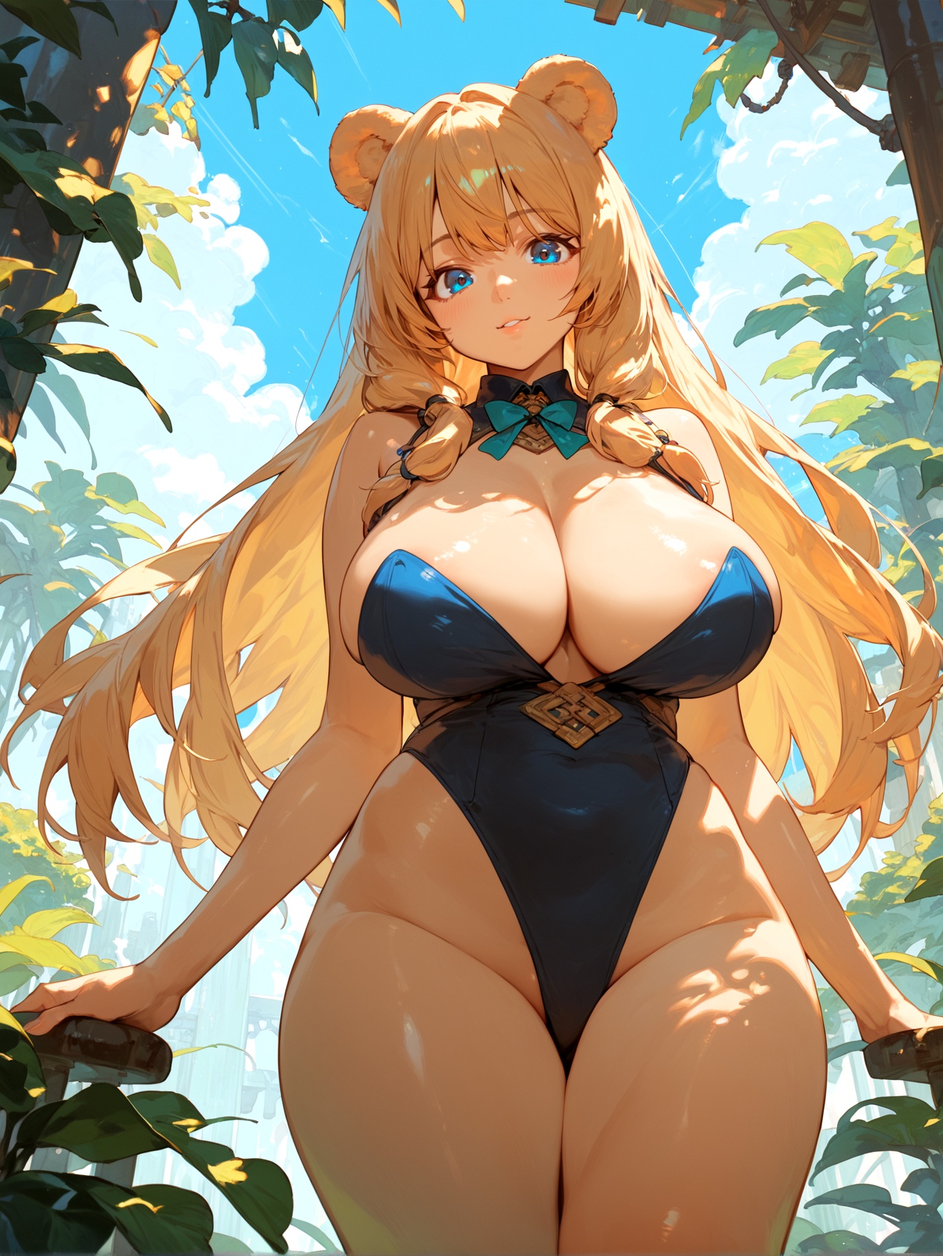 anthro bear girl,  bear ears,  bear snout on Tensor.Art