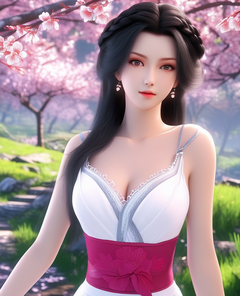 <lora:592-DA-XL-星辰变-姜立:0.8>(,1girl, ,best quality, ),looking at viewer,  ,ultra detailed background,ultra detailed background,ultra realistic 8k cg,, ,masterpiece, (( , )),, , , hyper blossom,    (cleavage), (), ,,