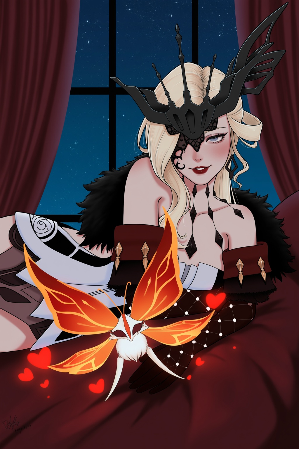 lips,  nose,  crimson lotus moth \(genshin impact\) on Tensor.Art