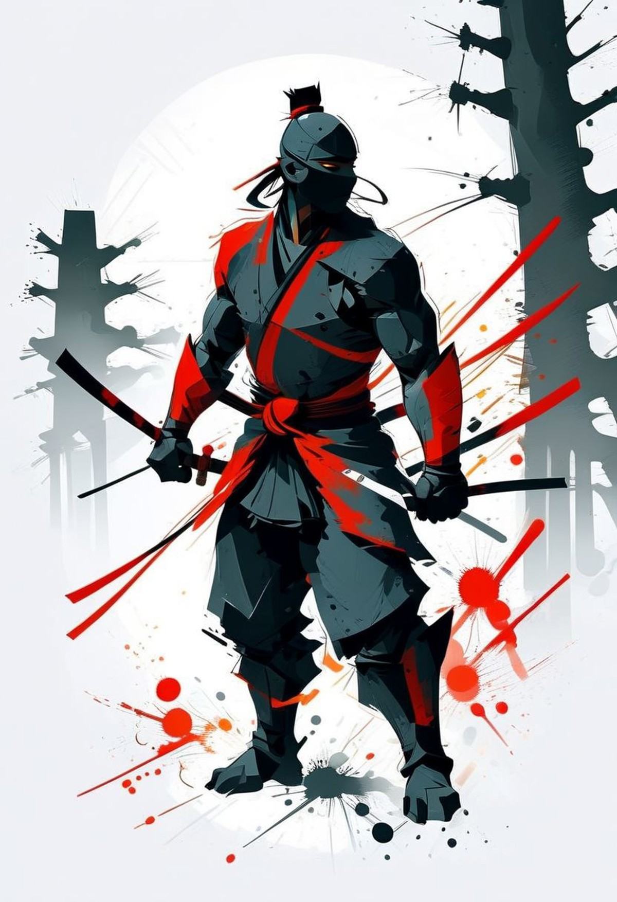 samurai at forest,  colorart on Tensor.Art