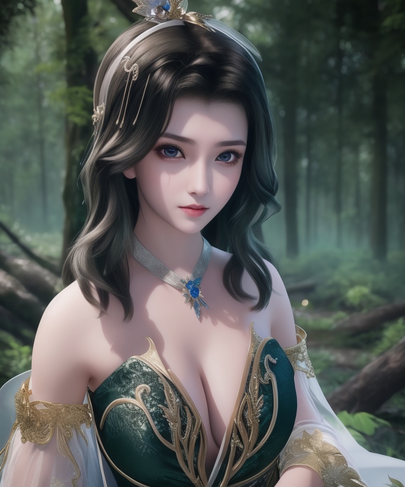 <lora:542-DA-万界至尊-青雉:0.8>(,1girl, ,best quality, ),looking at viewer,  ,ultra detailed background,ultra detailed background,ultra realistic 8k cg,(masterpiece:1.2),(best quality:1.2),(ultra detailed:1.2),(official art:1.3),(beauty and aesthetics:0.8),detailed,(intricate:0.8),(highly detailed),(solo),delicate countenance,1girl,fancy,(glassy texture:1.2),(crush:1.2),8k,accessory,tattoo,(transparent:1.1),gown,energy encirclement,instant,in the twinkling of an eye,upper body,woman in a mythical forest, masterpiece, perfect face, intricate details, horror theme, raw photo, photo unp(cleavage),,