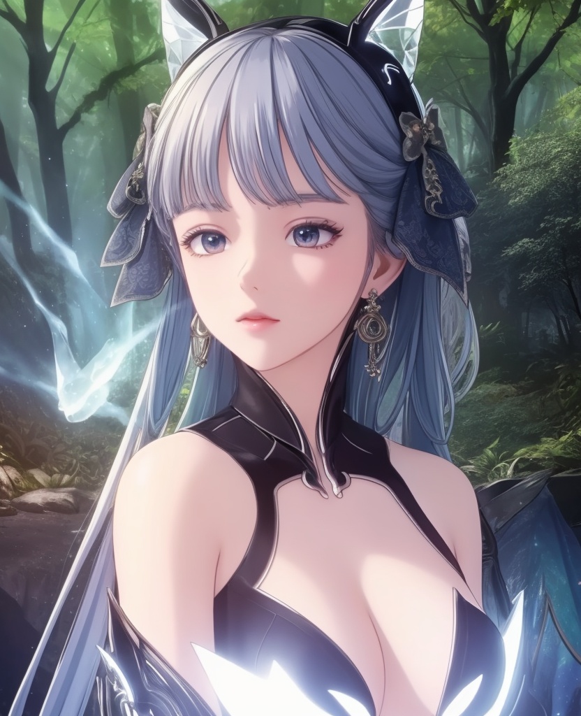<lora:705-DA-鸣潮-今汐-赛博猫娘:0.8>(,1girl, ,best quality, ),looking at viewer,  ,ultra detailed background,ultra detailed background,ultra realistic 8k cg,(masterpiece:1.2),(best quality:1.2),(ultra detailed:1.2),(official art:1.3),(beauty and aesthetics:0.8),detailed,(intricate:0.8),(highly detailed),(solo),delicate countenance,1girl,fancy,(glassy texture:1.2),(crush:1.2),8k,accessory,tattoo,(transparent:1.1),gown,energy encirclement,instant,in the twinkling of an eye,upper body,woman in a mythical forest, masterpiece, perfect face, intricate details, horror theme, raw photo, photo unp(cleavage),,