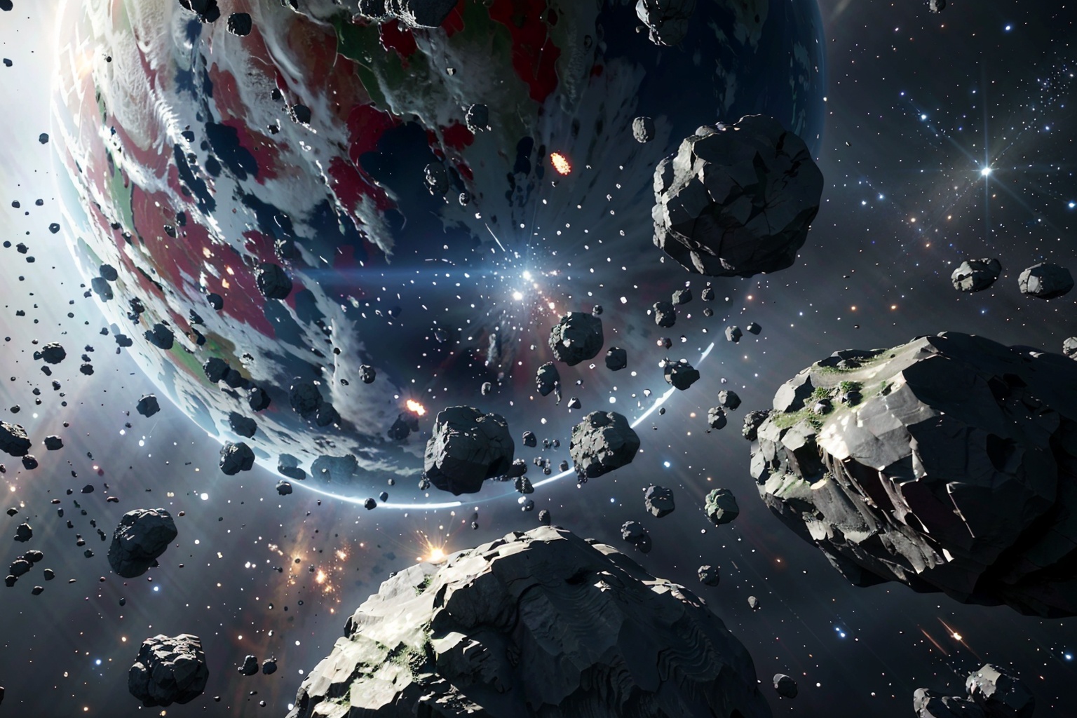 3d, realistic, highres, high quality, octane render, detailed, 4k wallpaper, sci-fi,eveonline, star citizen, cinematic light,(masterpiece),  scenery, spacerock-scatter style, <lora:scatter rocks_20231128185243-000004:0.9>