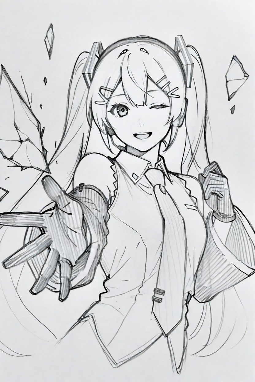 linesketch,  pencilart,  simple line work on Tensor.Art