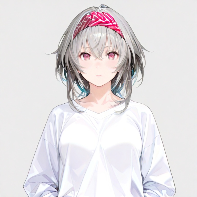 solo,(grey background:1.2),simple background,looking at viewer,  taiki_style, artist:taiki<lora:taiki_style-ill:0.8>