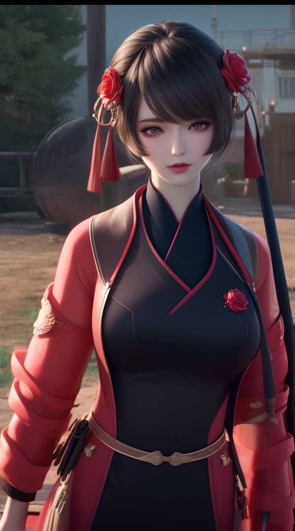(,1girl, ,best quality, ),looking at viewer, <lora:386-DA-永生-红怡:0.8> ,,ultra detailed background,ultra detailed background,ultra realistic 8k cg,, ,masterpiece, (( , )),, ,science fiction,mole, ,tamari \(flawless\),   ,red moon, black rose,     (()), (),