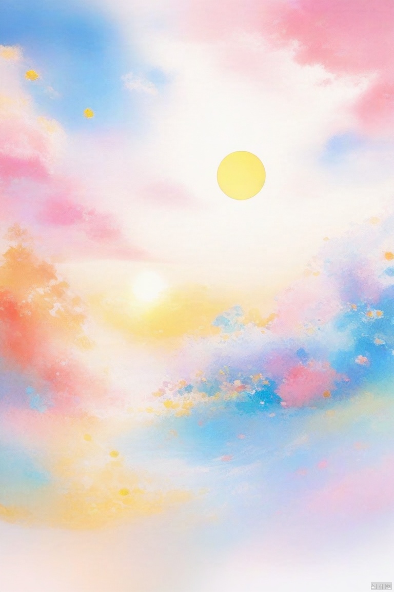 Children's hand-drawn paintings, romantic atmosphere, panoramic photography, watercolor brushstrokes, full-screen composition, vibrant colors, bright light, ultra-high definition 32k, fairy tale style, cheerful expressions, childlike innocence, dreamy color tones., mjtyhz, HTTP<lora:EMS-328621-EMS:0.000000>, <lora:EMS-329162-EMS:1.000000>, <lora:EMS-331039-EMS:0.000000>