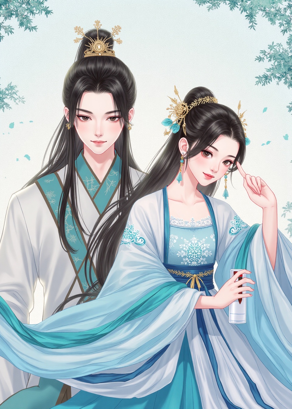 hanfu,1boy,1girl,
