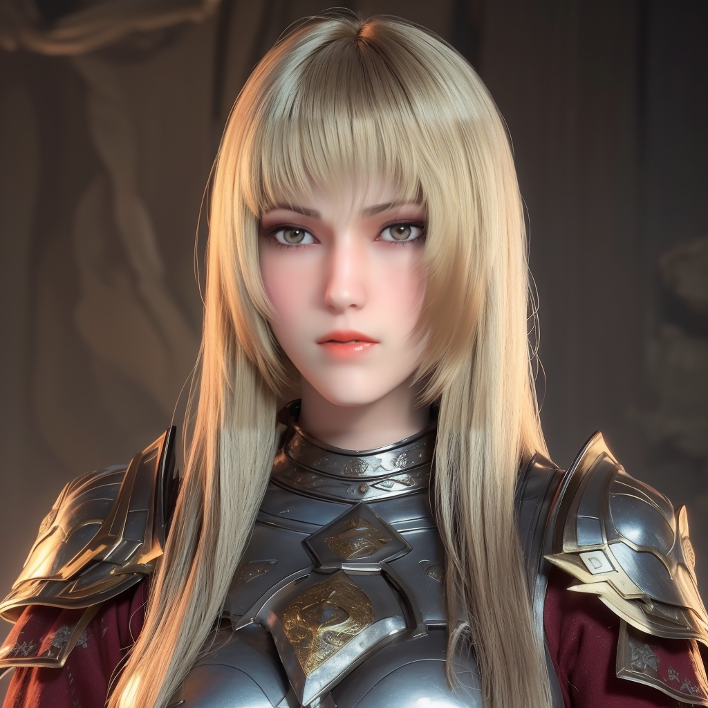 ultra realistic 8k cg,(reality, truth),picture-perfect face,perfect face,beautiful face,perfect artwork,masterpiece,fantasy,detailed background,lifelike,perfect female body,curvy body,skindentation:1.3,glowing eyes,intricate detail,delicate pattern,looking at viewer,cowboy shot,sexy,1girl, black gloves, , blurred background, brown eyes, closed mouth, fingerless gloves, full body, lips, long hair, medium breasts, reality, solo,,  <lora:TianShiYan-000006:0.9> (blond),Armor, (Clothes: 1.5)