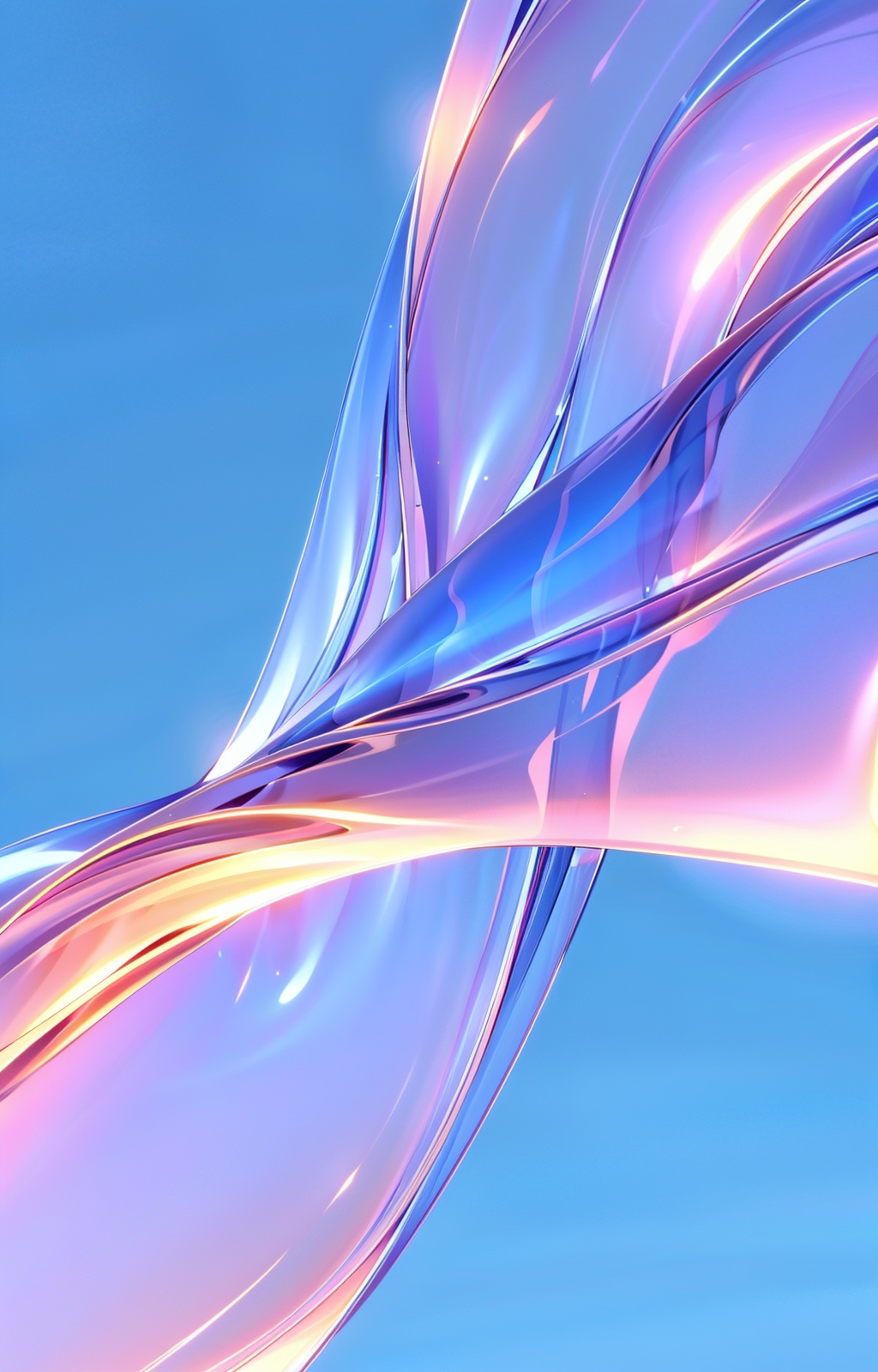 3d fluid lines poster,pastel colors,fluid curves,cold metallic textures,no humans,gradient background,high resolution,highly detailed,