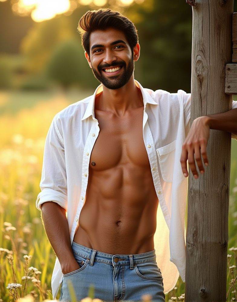 rana daggubati ,  hairy chests and abs,  multiple pose positions on Tensor.Art