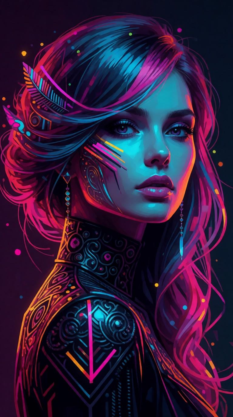 WALLPAPER STYLE,  card,  neon on Tensor.Art