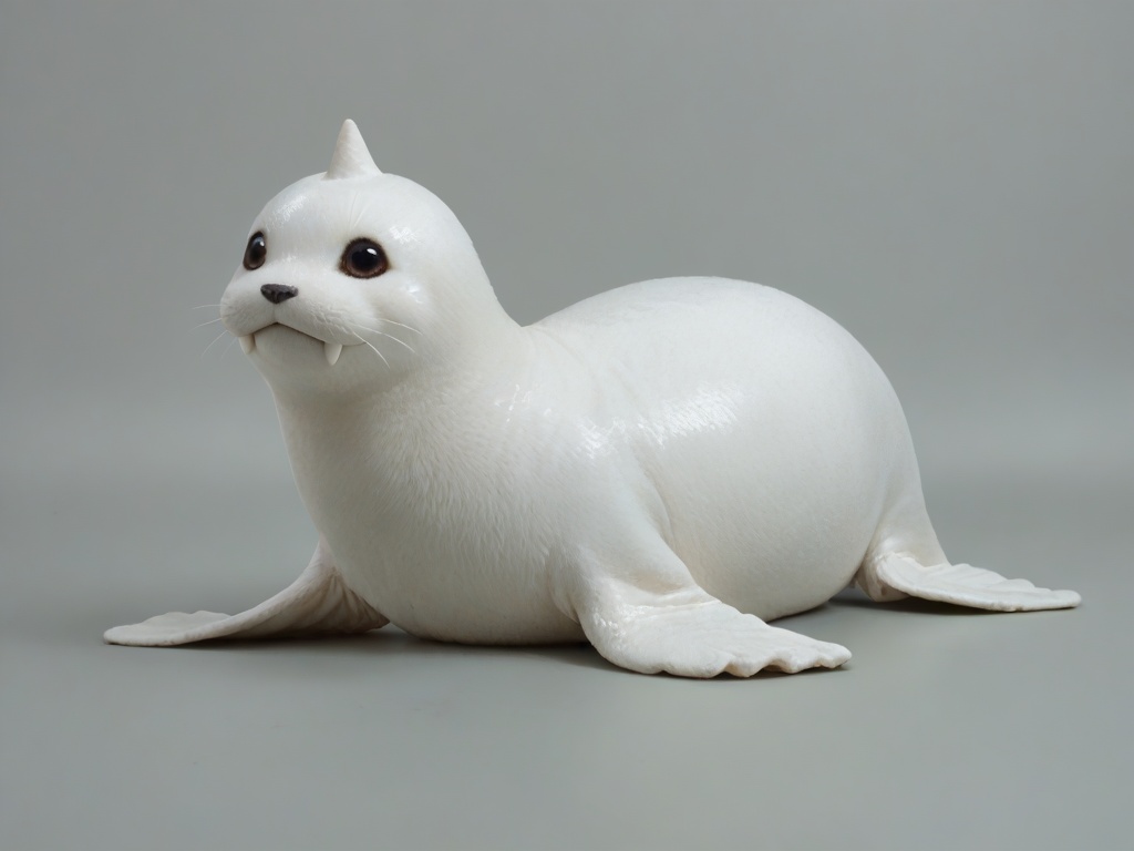Masterpiece,Best Quality,dewgong,white body,full body,feral,solo,flipper,no humans,pokemon \(creature\),simple background,<lora:dewgongPONY:0.8>,sea lion,score_9,score_8_up,score_7_up,score_6_up,realistic,furry,