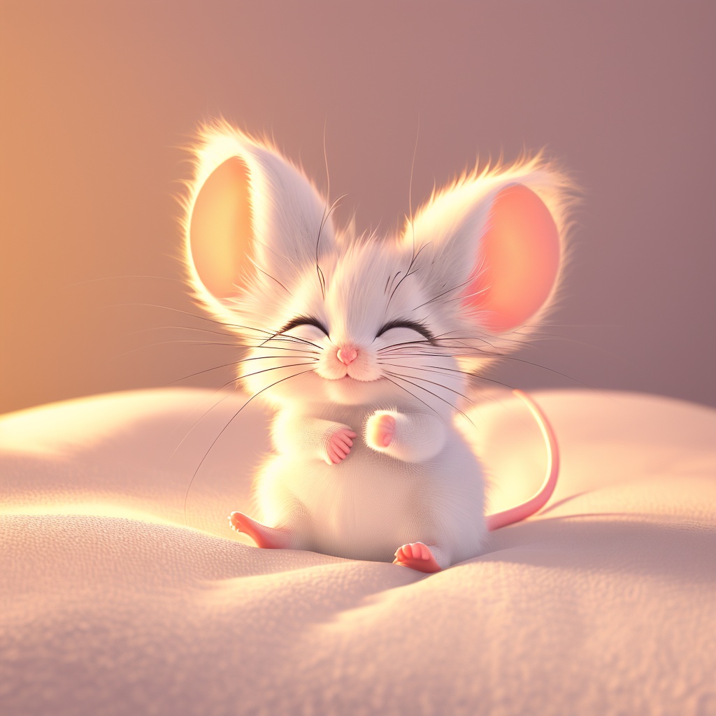zishu,mouse,^ ^,:3,whiskers,cute,cc-color-correction,mf-movie-filter,warm colors,whimsy and dramatic lighting,white fur,big mouse ears,<lora:zishu_v2:0.8>,