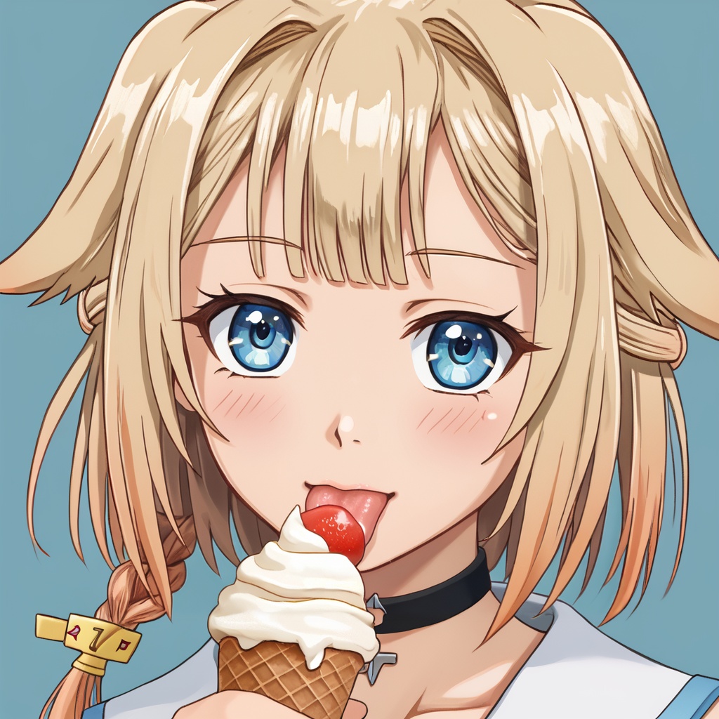 portrait,  lick an ice cream ONE_CeVIO,  blue eyes on Tensor.Art