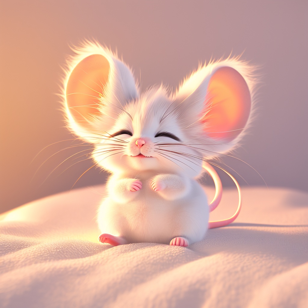 zishu,mouse,^ ^,:3,whiskers,cute,cc-color-correction,mf-movie-filter,warm colors,whimsy and dramatic lighting,white fur,big mouse ears,<lora:zishu_v2:0.8>,