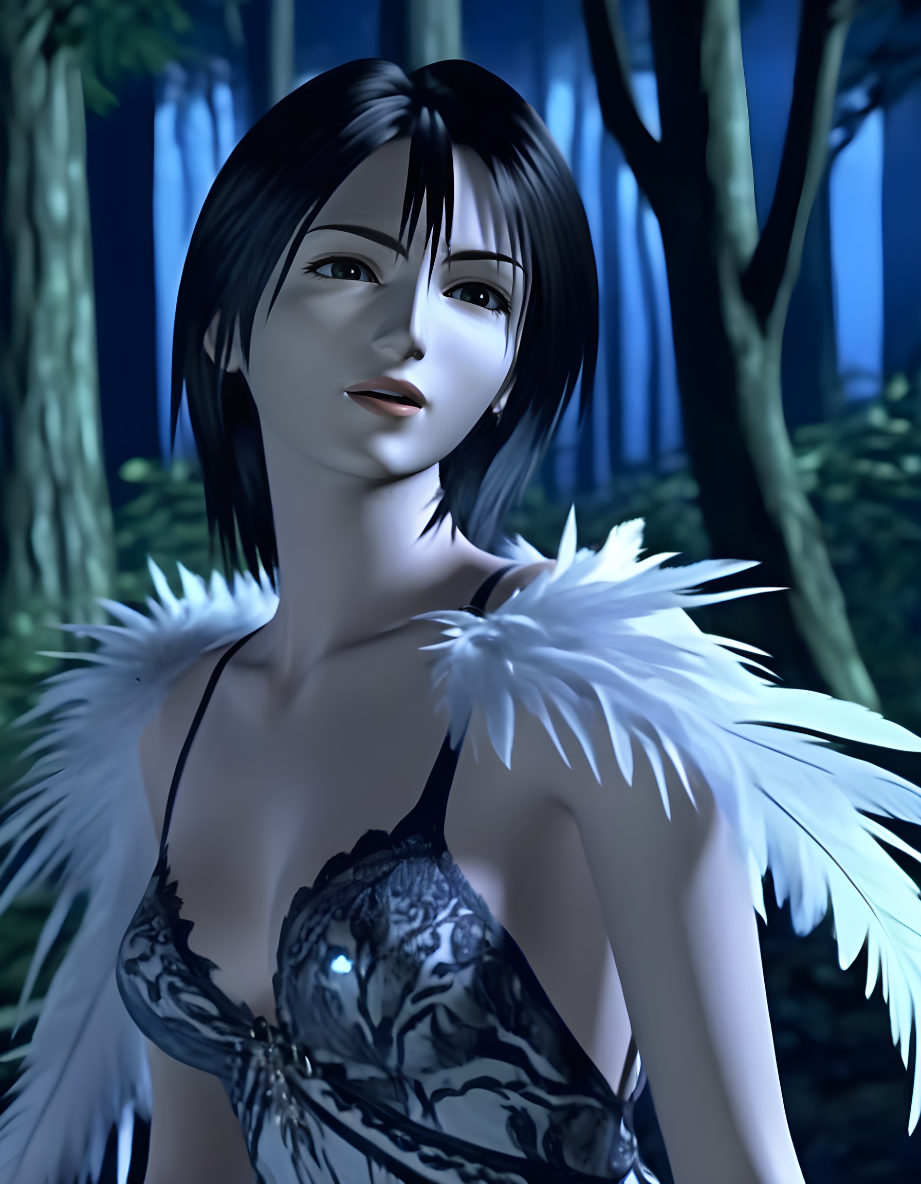 ff8_style,  In a Final Fantasy VIII-inspired scene,  a captivating woman with short on Tensor.Art