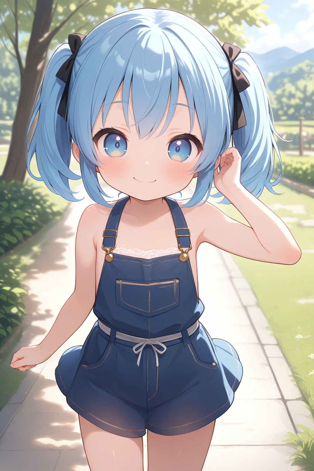 masterpiece,best quality,outdoor,1girl,cute anime girl,little_girl,loli,kawaii,smile,