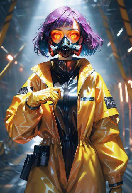 1girl,  solo,  hazmat suit on Tensor.Art