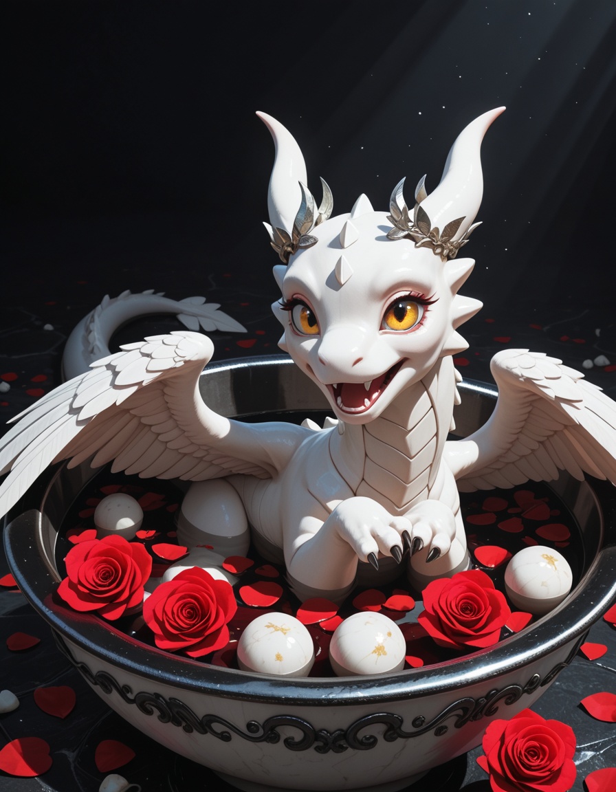 Close-up of a cute with big chibi eyes,  , on Tensor.Art
