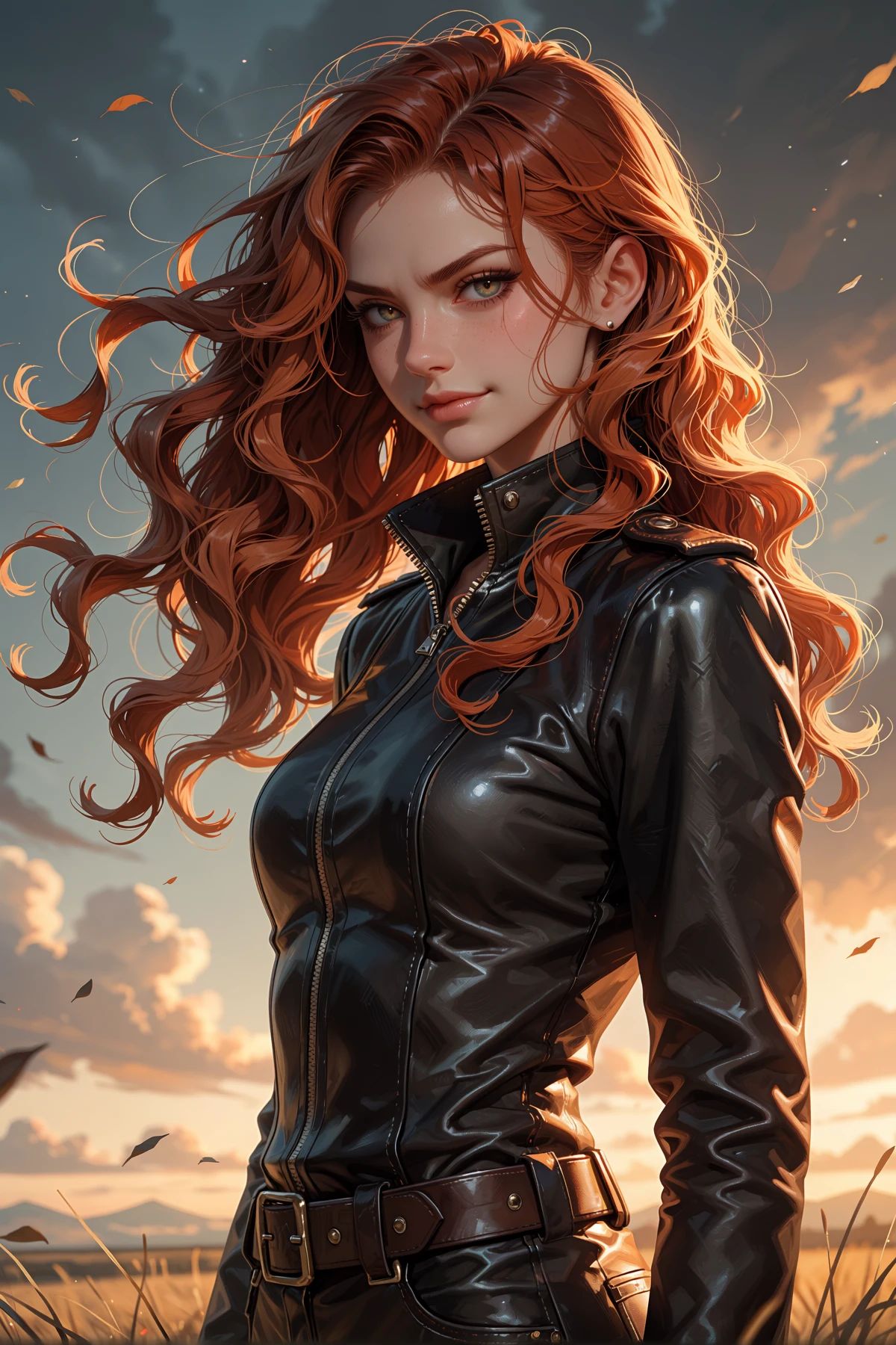 1girl,  serious,  smile on Tensor.Art