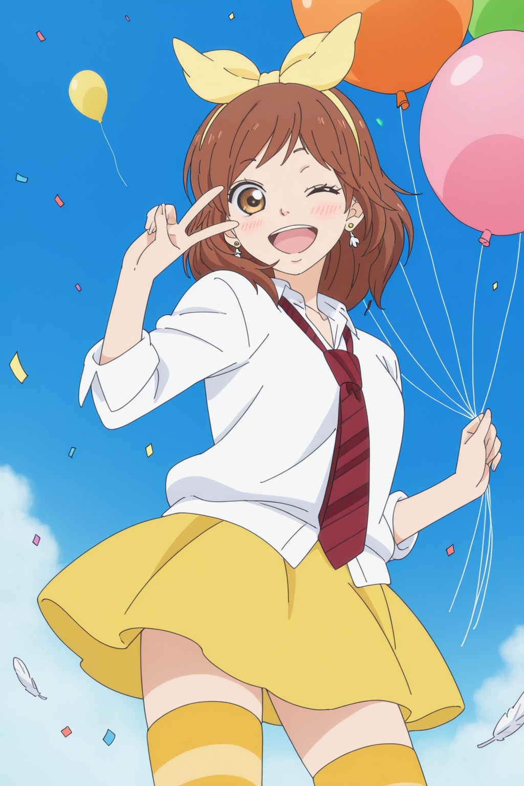 AoHaruRide,  1girl,  one eye closed on Tensor.Art