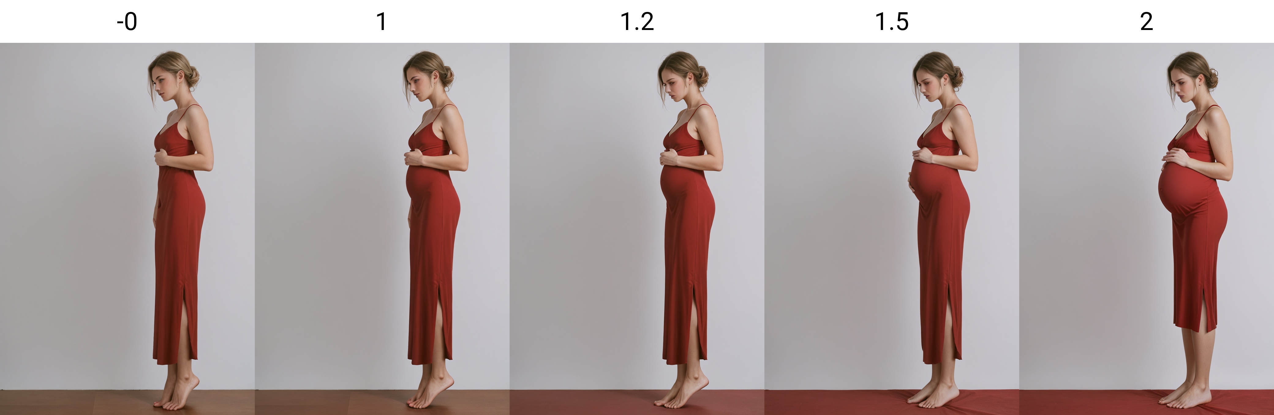 woman,  standing,  red dress on Tensor.Art
