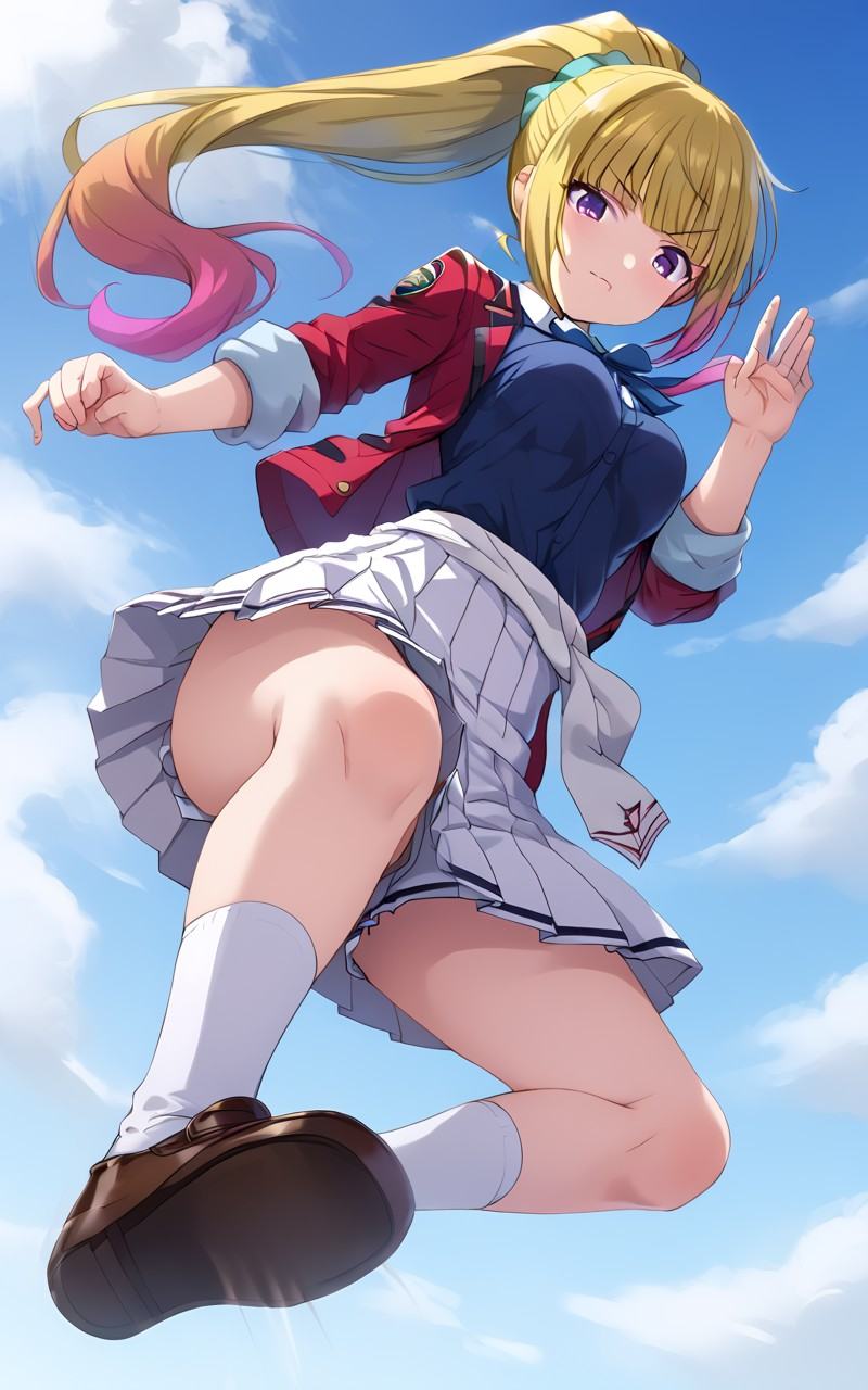 jumpinkick,  jumping,  from below on Tensor.Art