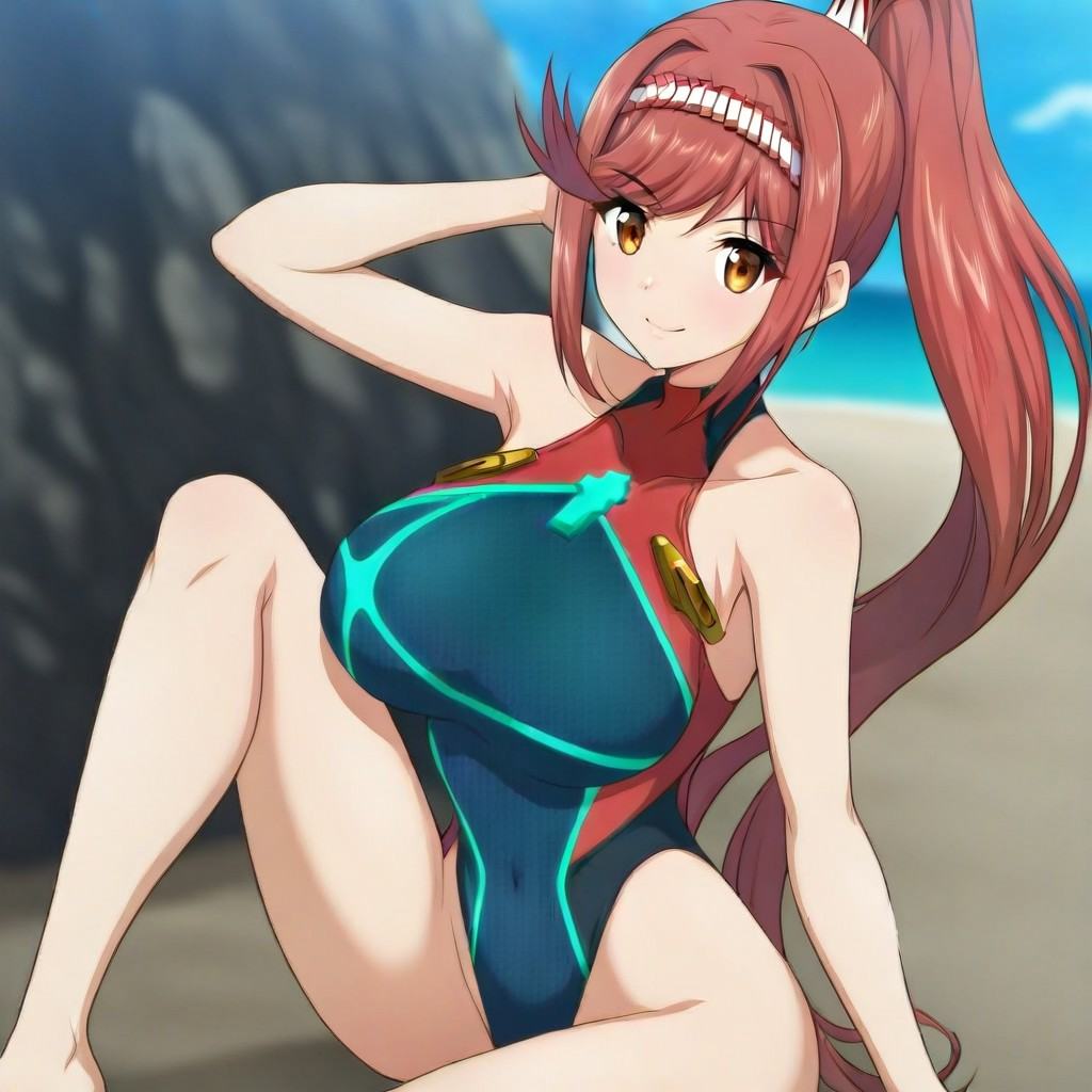 glimmer \(xenoblade\),  red hair,  long hair on Tensor.Art
