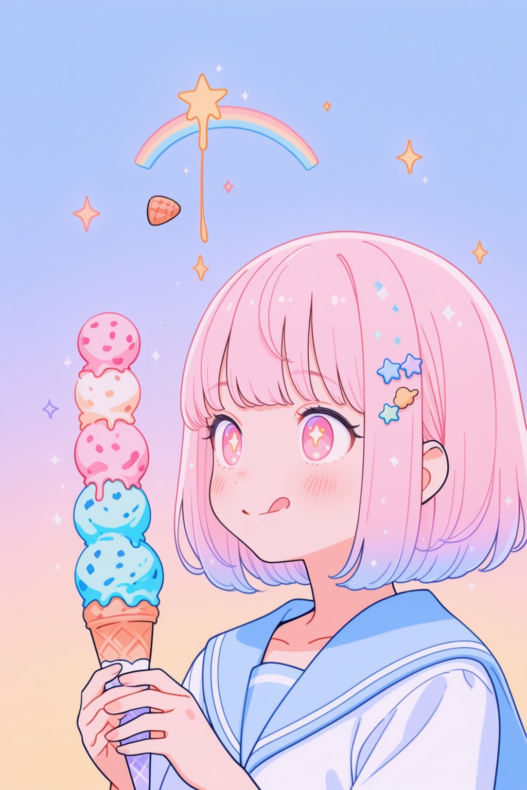 pastel colors,  sparkles,  1girl on Tensor.Art