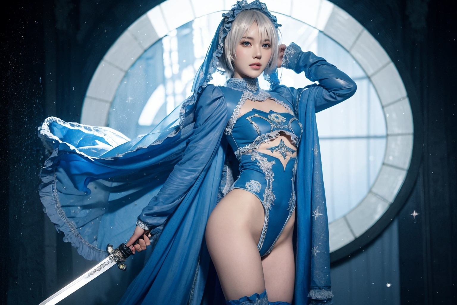 Cosplay,  1girl,  thighhighs on Tensor.Art