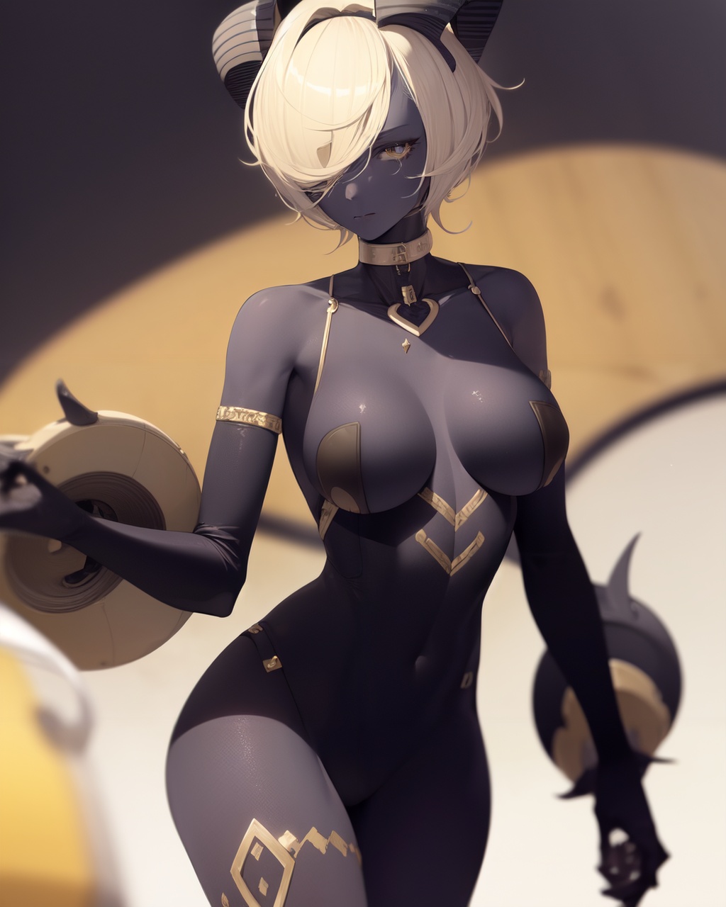 1girl,  solo,  horns on Tensor.Art