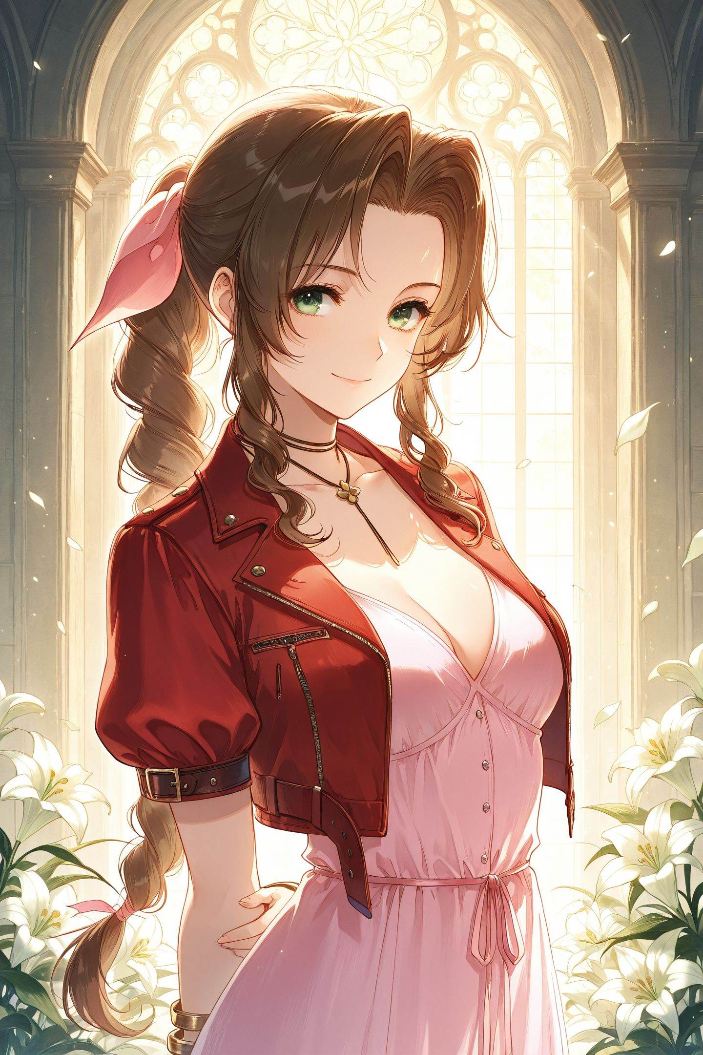 Kieta Style,  1girl,  aerith gainsborough on Tensor.Art