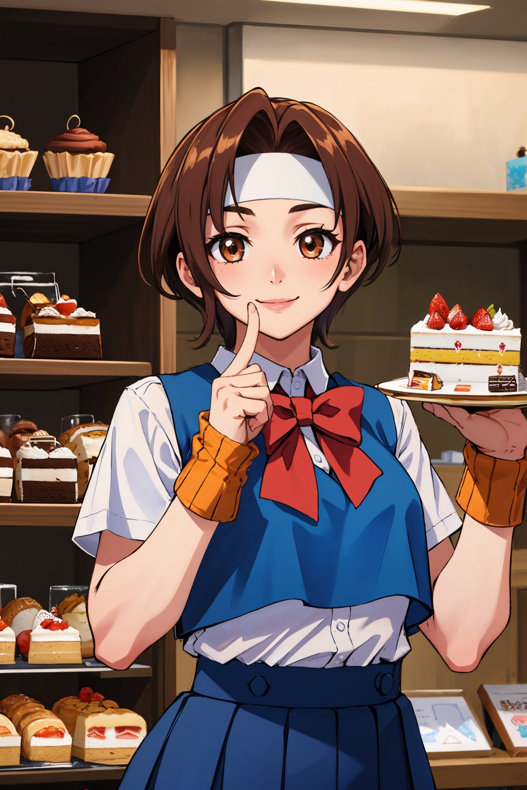 wakaba hinata,  headband,  white shirt on Tensor.Art
