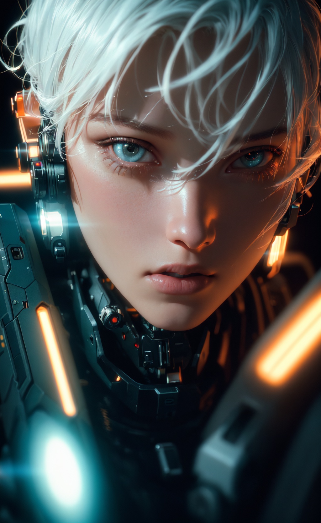(editorial close-up portrait of cyber ghost),  hack,  code on Tensor.Art