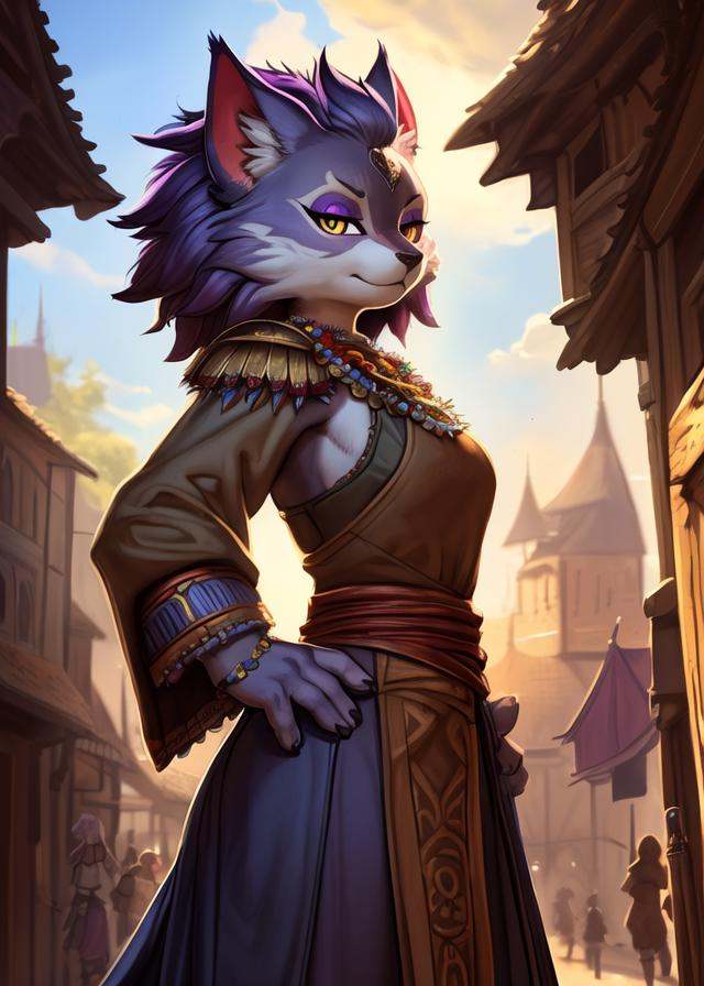 toony (belladonna \(trials of mana\):1.25),  (hands on hips),  dutch angle on Tensor.Art