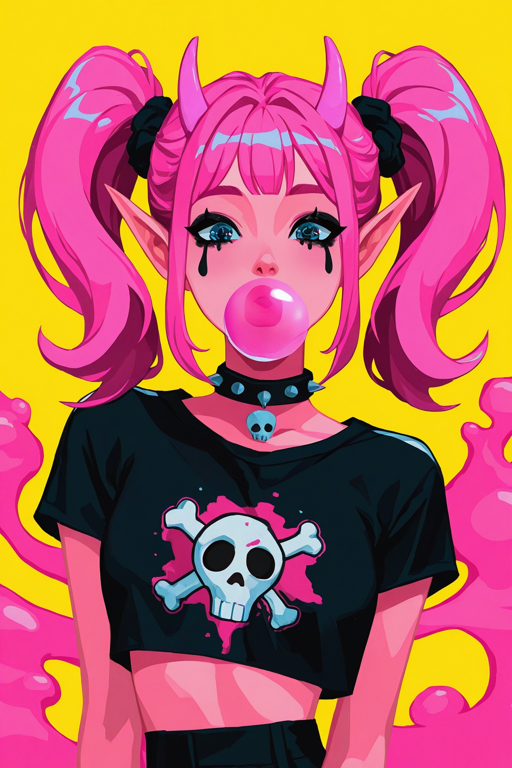 le09,  1girl,  bright bubblegum pink hair in twin tails on Tensor.Art