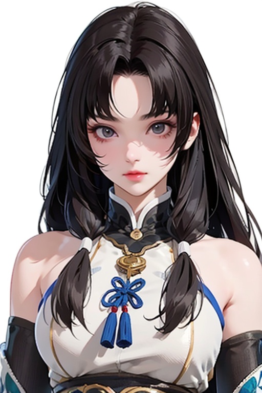 front view,(white background:1.2),hutao,breasts,upper body,looking at viewer,1girl,solo,closed mouth,Best quality,masterpiece,ultra high res,<lora:hutao1rhuazhi:0.75>,