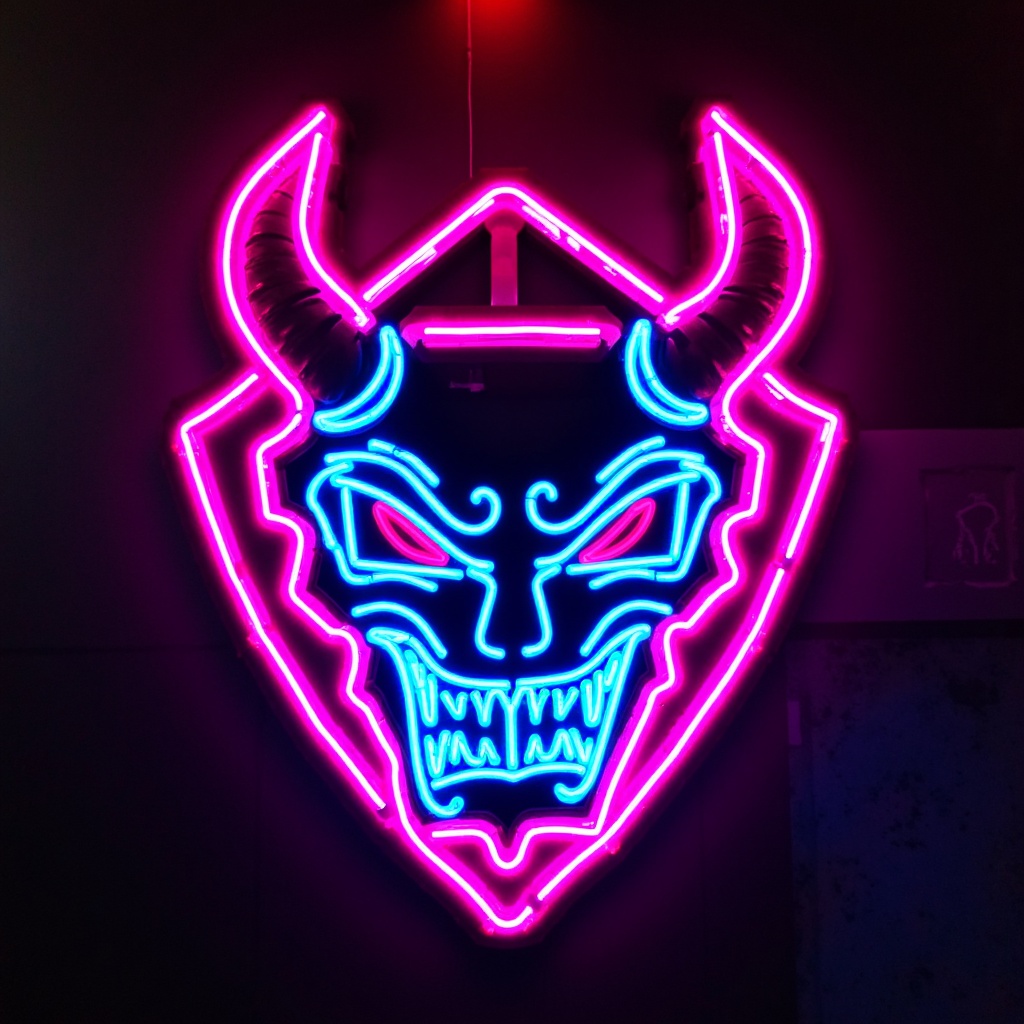 neon sign of a tattoo shop with a demon face on it, neon face tattoo, neon tattoo, neon signs in background, bright neon signs, ritualistic tattoos, neon signs, neon electronic signs, ominous neon lighting, tattoos and piercings, face tattoos, colorful neon signs, harsh neon lights, piercing, strong neon lighting, dark neon lighting, low-key neon lighting, few neon signs, some have neon signs, harsh neon lighting, with neon lighting, neon sign, cold neon lighting, face tattoo, colorful neon lighting, cyberpunk signs, bright neon lighting, tribal piercing and tatoos, neon lights and adds, piercings, facial tattoos, piercings resembling plasma jets, tattoo parlor photo