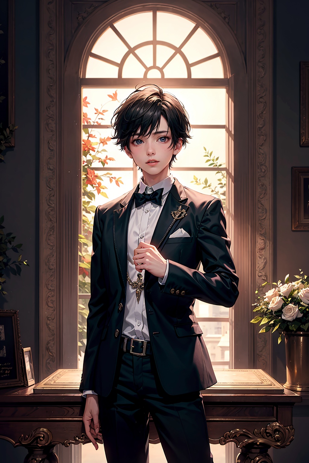 <lora:国风插画SDXL:1>,Best quality,masterpiece,ultra high res,1boy,(highest quality:1.12),(HDR:1),<lora:YG男神:0.7>,