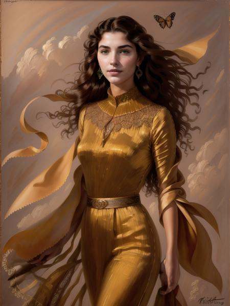 half length shot,  hyperreal narrative impressionistic realism,  In Sergey Piskunov's evocative style on Tensor.Art