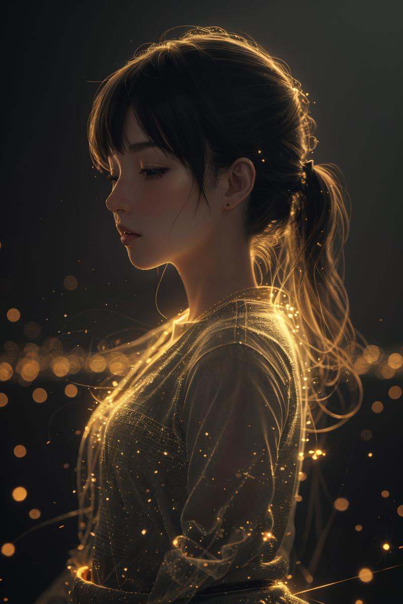 glow particle,  1girl,  solo on Tensor.Art