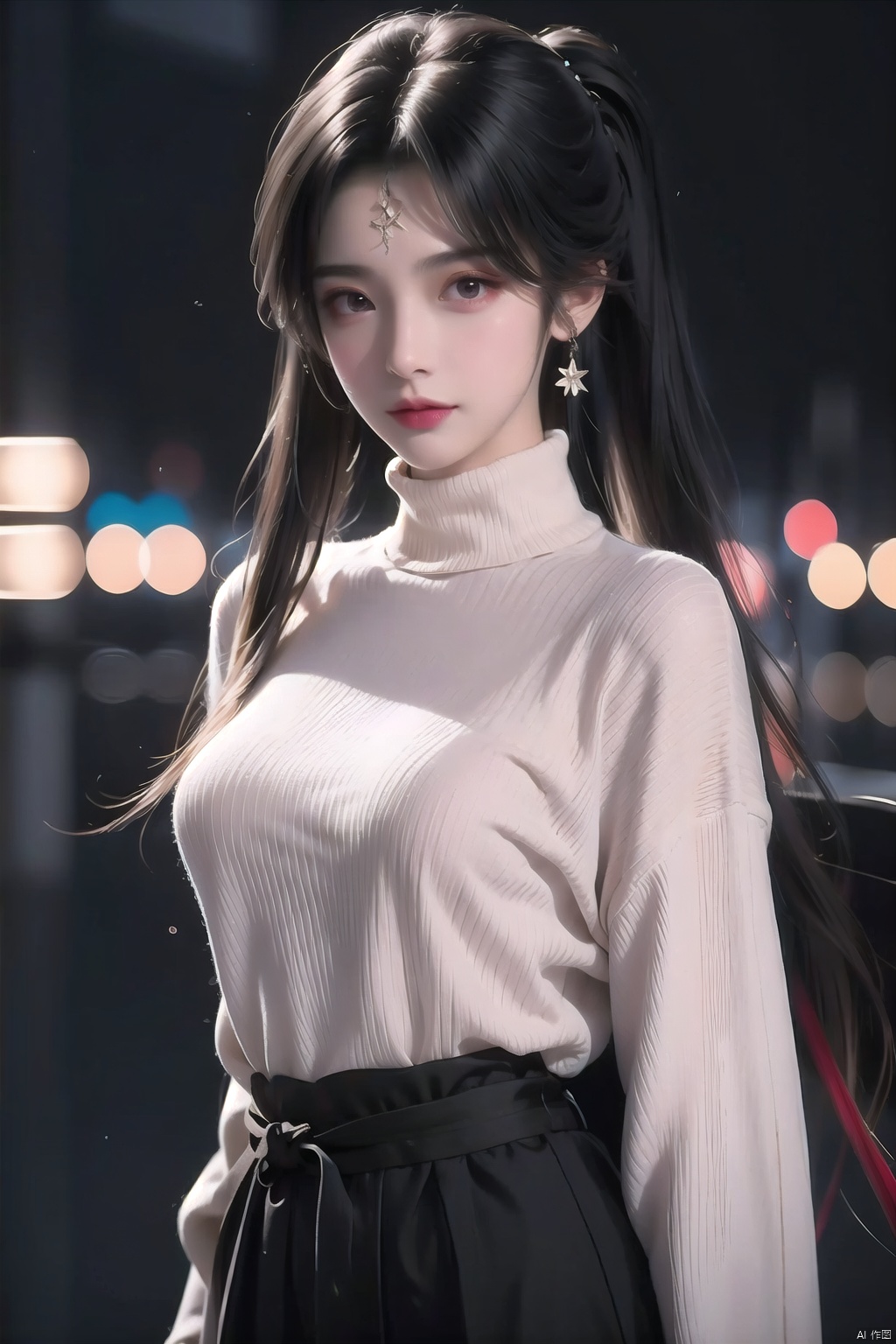 Naked, medium-sized breasts,straight breasts, petite body, perfect face, open legs, slender waist, ultra-high quality 8K,30710,miko,1girl, solo, twintails, hair ornament, looking at viewer, brown eyes, long hair, closed mouth, sweater, turtleneck, black hair, blush, forehead, upper body, turtleneck sweater, white sweater, gradient background, gradient, wangyushan, Light master<lora:EMS-254762-EMS:0.400000>, <lora:EMS-302816-EMS:0.500000>, <lora:EMS-300715-EMS:0.800000>