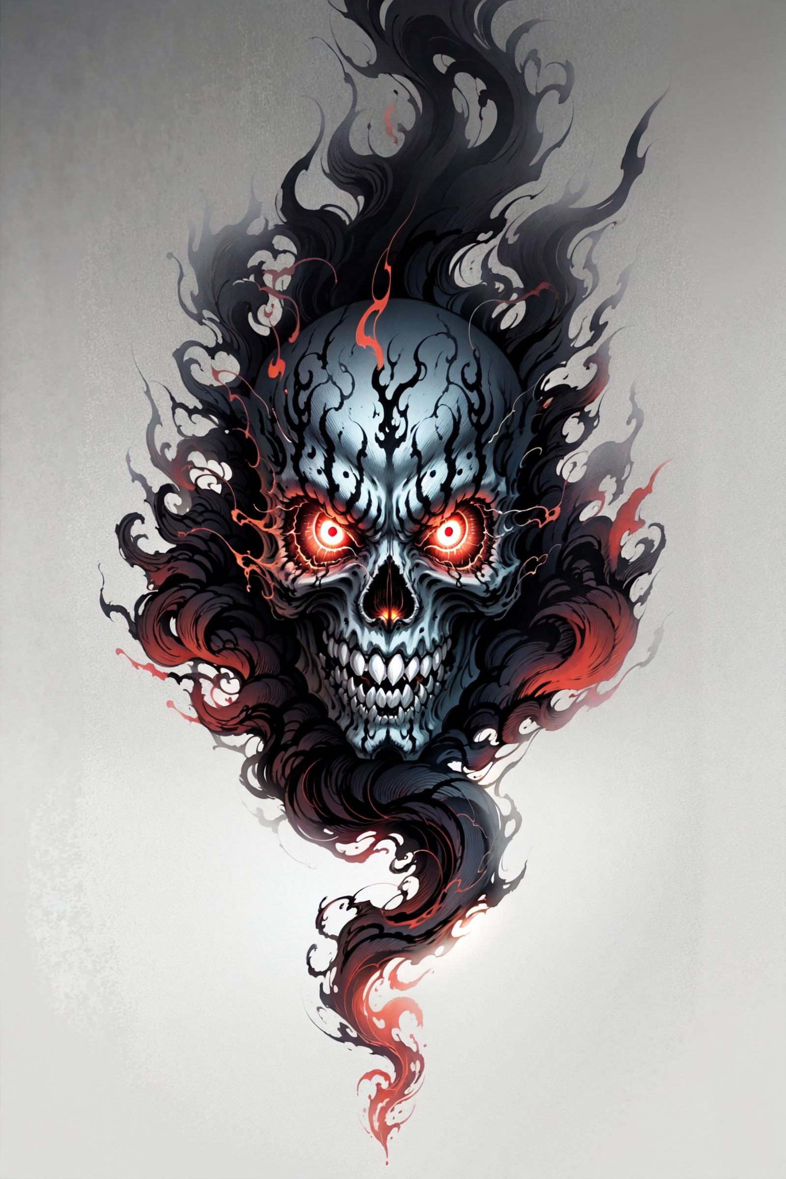 A retro skull,  glowing eyes,  BLTA on Tensor.Art